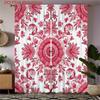 2pcs Vintage Floral Curtains - Pink Floral Window Drapes with White Background   Semi-Sheer Light Filtering Window Treatments for