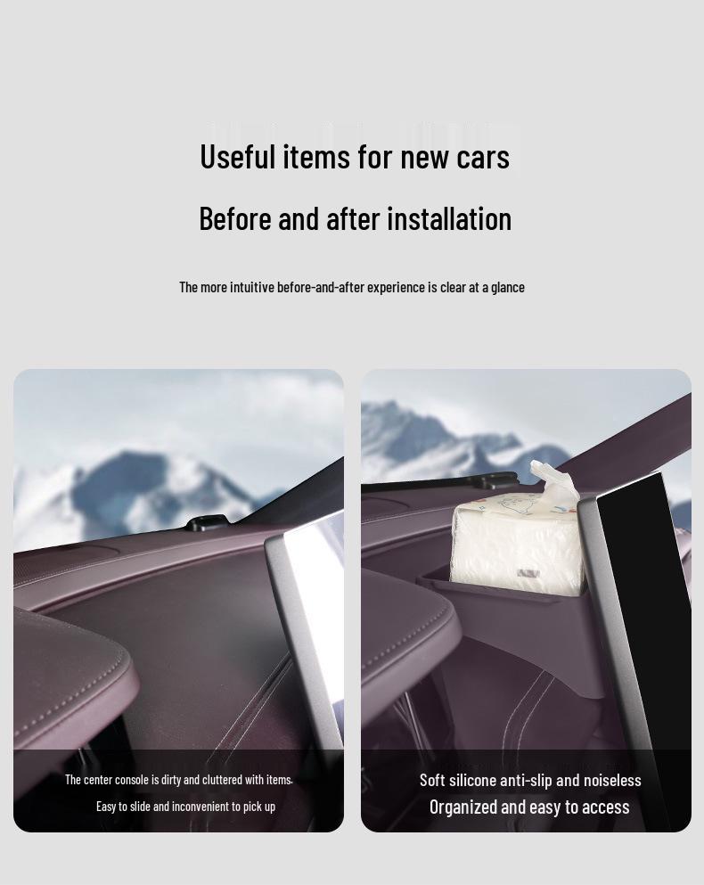 Rear Console Organizer for Xiaomi SU7 - Decorative Storage Box and Accessories Holder