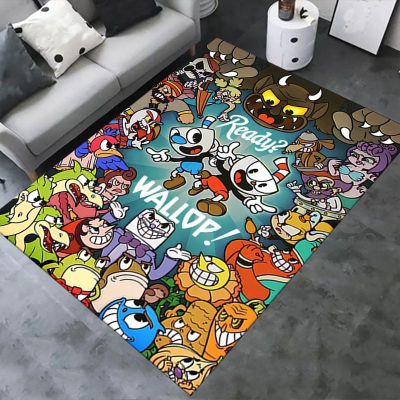 1pc Cuphead,Wallop,Ready Office Carpet Soft Polyester Non Slip Machine Washable Indoor Carpet Living