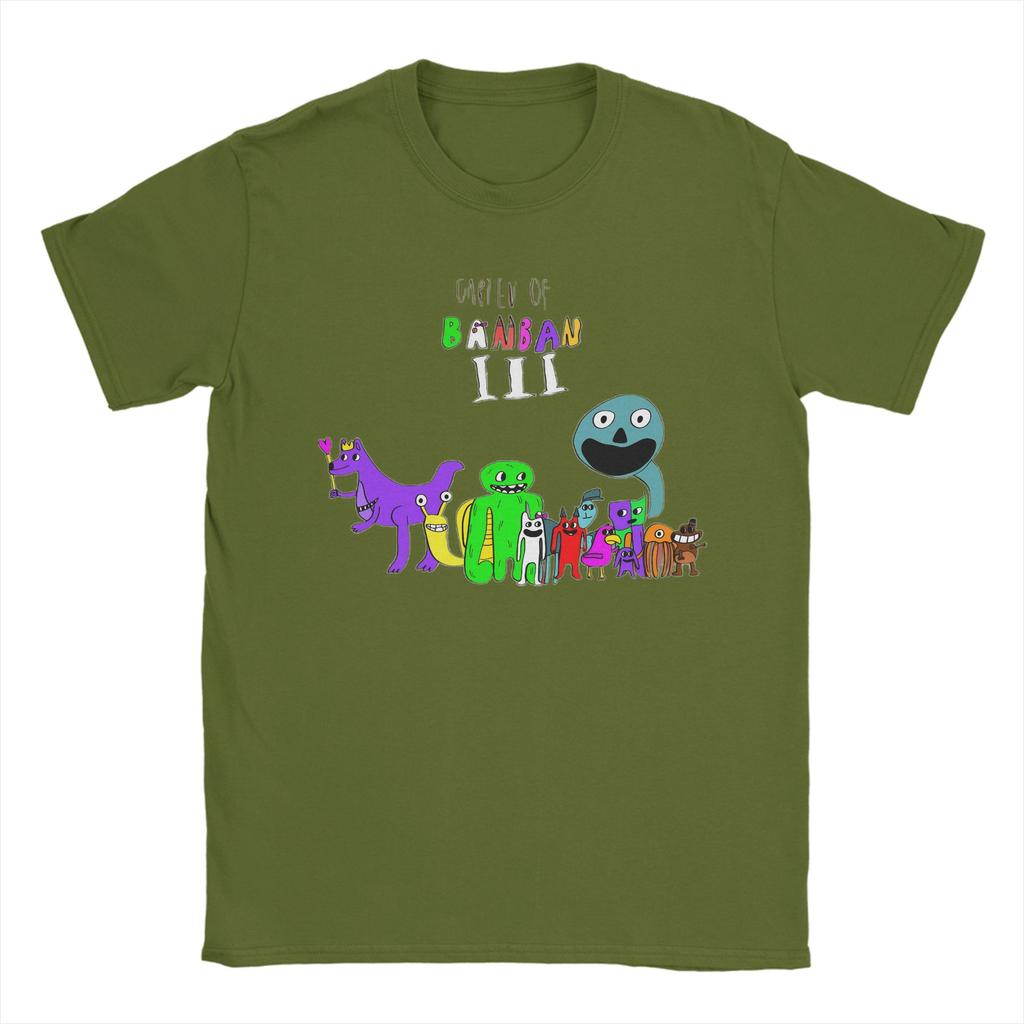 Casual Garten of Banban 3 Characters TShirt for Unisex Crewneck Cotton T Shirt  Short Sleeve Tees Summer Clothing