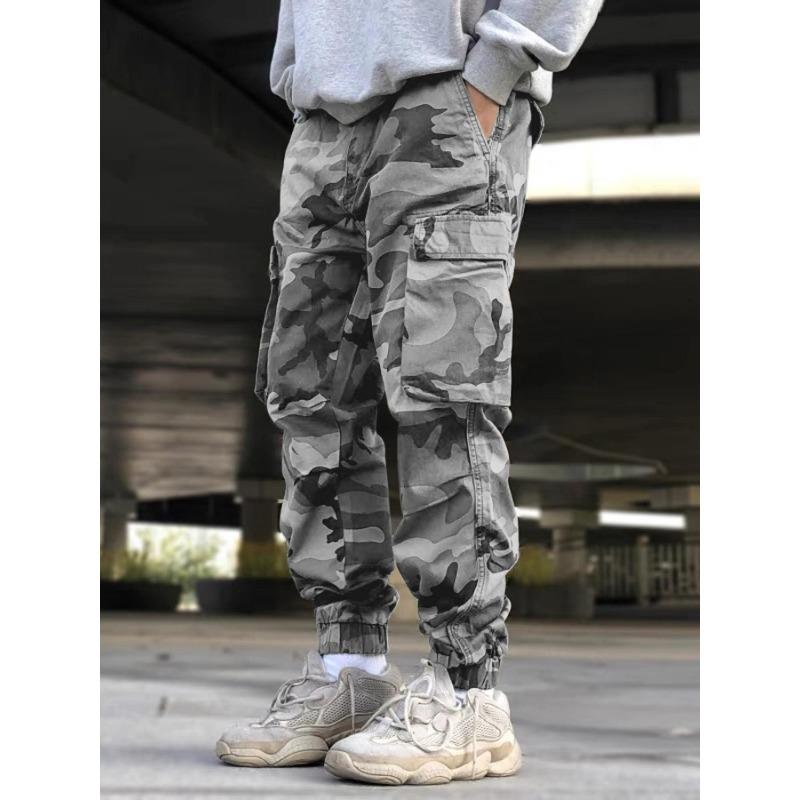 

Новый тактический камуфляжный комбинезон мужской с большими карманами многофункциональный свободный модный повседневный леггинсы 68 XXL серый