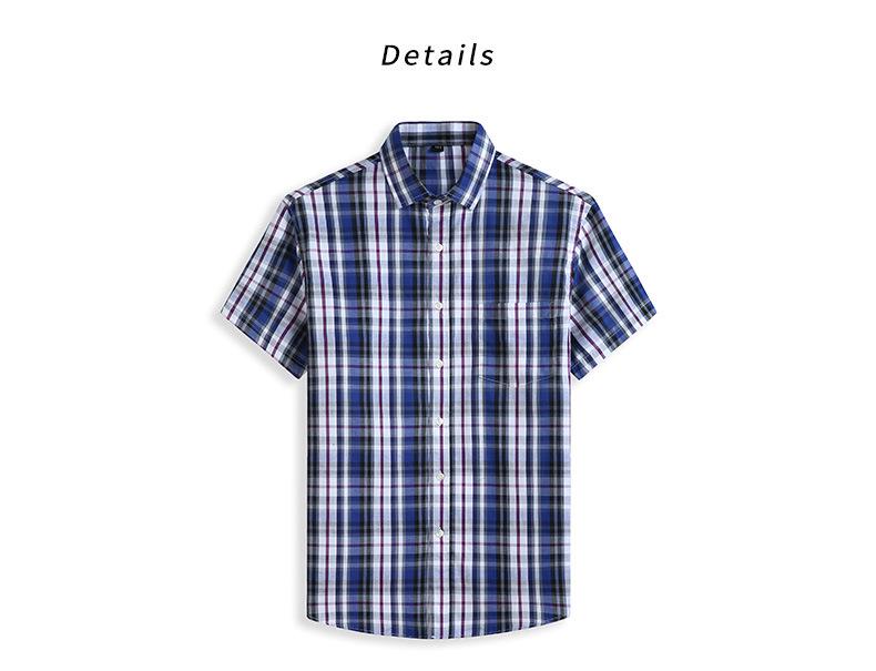 Plus Size Men's Plaid Short Sleeve Shirt - Loose Fit