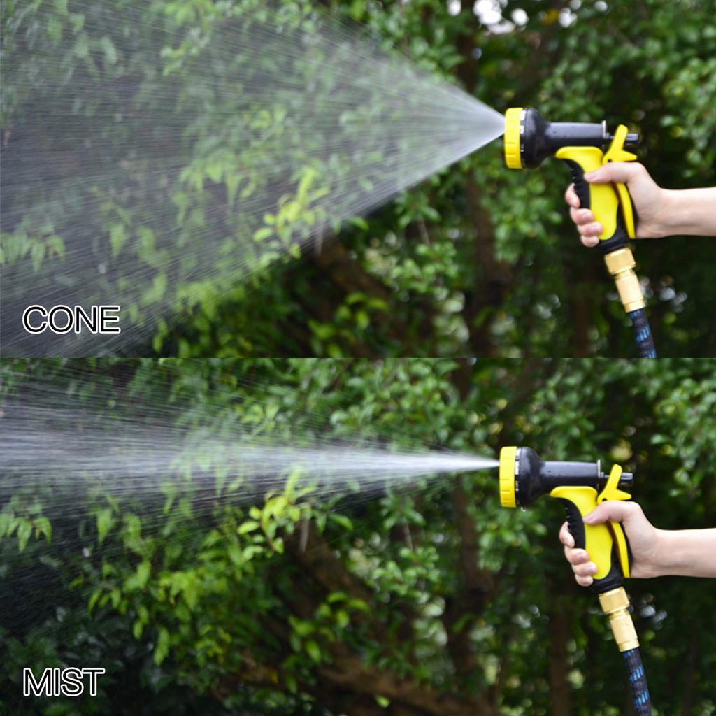 3X Telescopic Water Hose 10 Functions High Pressure Sprinkler Set for Garden Irrigation Car Wash 25FT 3300D Green Black