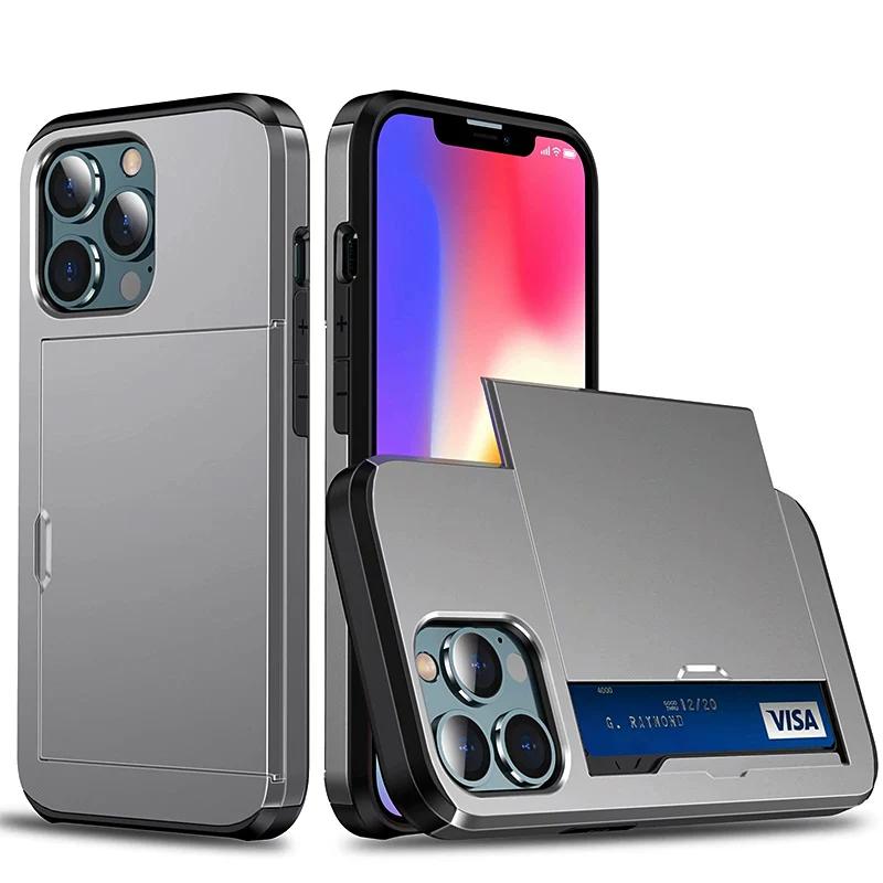 Push cover Apple 16 mobile phone case is suitable for iPhone17pro card 14 protective cover 13 anti-drop SE3 business anti-drop 13pro all-inclusive