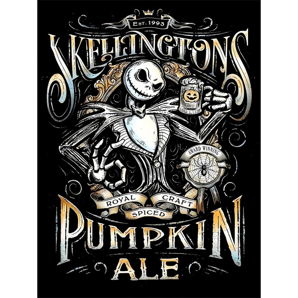 

Disney Diamond Painting Jack Skellington Pumpkin Ale Theme Cartoon Diamond Painting Full Diamond Cross Stitch DIY Gift Home Decor Round 20x30cm