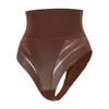 Women High Waist Striped Mesh Tummy Control Butt Lift T Back Thong Panty
