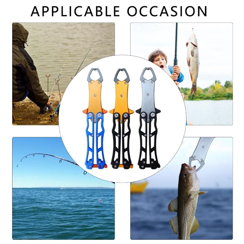 Foldable Fishing Pliers Fish Mouth Grabber Fish Lip Grippers Fish Holder Grippers Tool Aluminum Fish Holder
