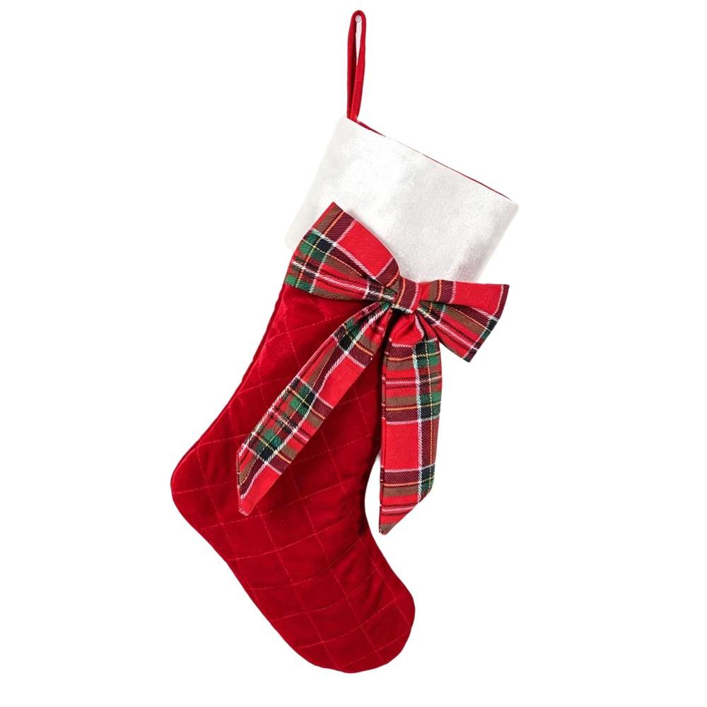 18Inch Christmas Gift Bag Velvet Fireplace Hanging Ornament Xmas Tree Hanging Socks  Photo Props