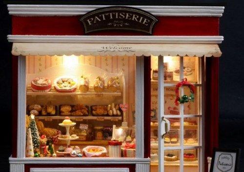 Dollhouse DIY Kit Set Miniature European Travel Diary Bakery PT-ETJ03