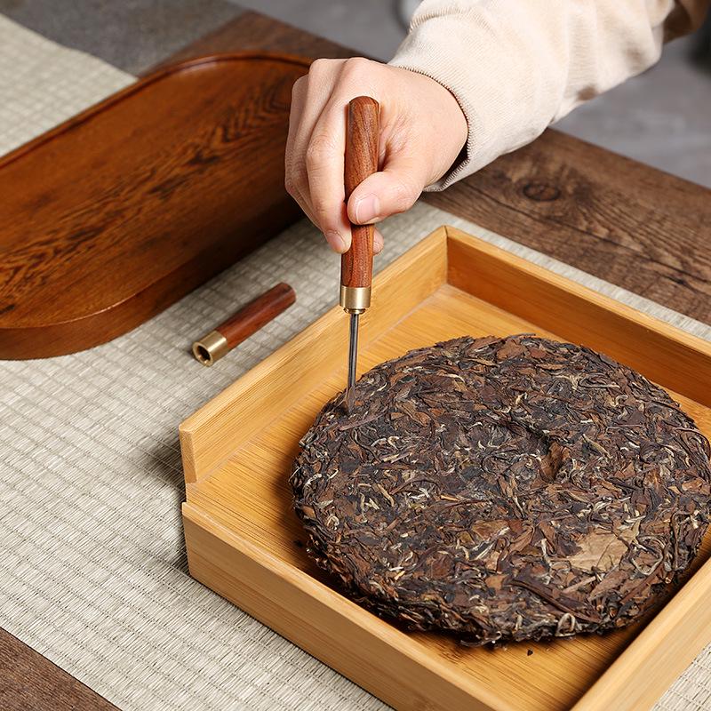 Small Ebony Rosewood Tea Knife & Needle for Pu'er Tea Ceremony with Laser Logo