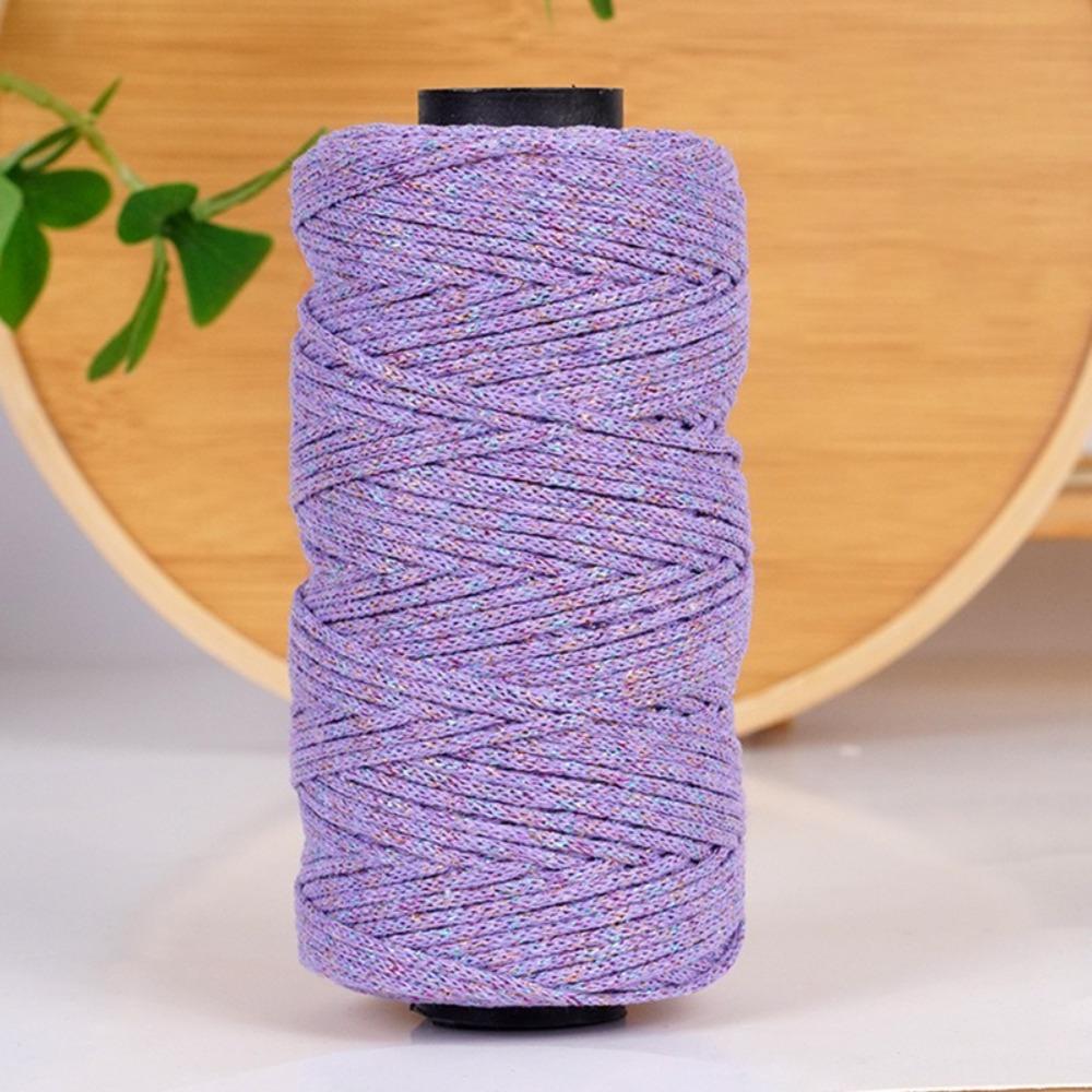 

High Quality 150g/ball Metallic Yarn 2.5mm Shimmering Glitter Gold Cord Thread Knitting Handmade Crochet Yarn Hand Knitting фиолетовый