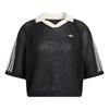 Camisa Polo Tricotada Crochê Listras Três Listras Solta Gola V Manga Curta Feminina tops KC6491