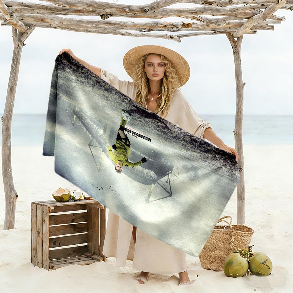 Goalkeeper Action Beach Towel Quick-Dry Soft Microfiber Comfortable Lightweight