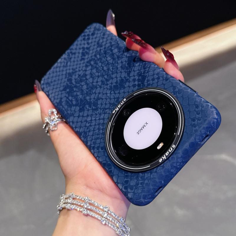 

For Huawei Mate 70 60 Pro Case Luxury Snakeskin Texture Leather Magnetic Metal Lens Full Protection Anti-Fingerprint Cover Huawei Mate 60 Pro