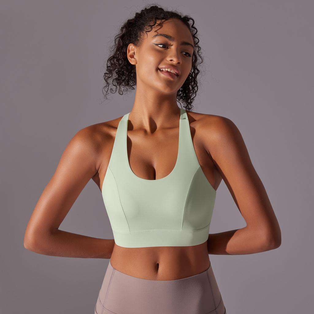 High Strength Sports Bra With Integrated Chest Cushion, Seamless Back Buckle, Yoga Vest, Shock-absorbing And Gathering, Beautiful Back Yoga Bra