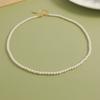 GEMCHIC Women's Minimalist French Style Glass Bead Necklace, Elegant Pearl Choker for Daily Wear and Parties
