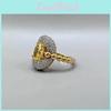 Fashionable 2024 Summer Collection Geometric Open Ring For Women With Luxurious Yellow Diamonds