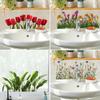 Floral Sink Area Background Wall Sticker Bathroom Sticker Self-Adhesive Removable Waterproof Backsplash Decoration Home Decor