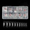 500 Nail Art Pieces/Box, French Manicure Tips, Full-Coverage And Half-Coverage False Nails, Natural White And Transparent