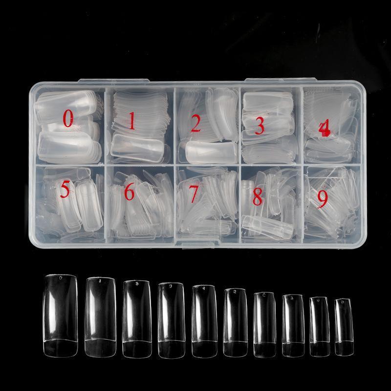 500 Nail Art Pieces/Box, French Manicure Tips, Full-Coverage And Half-Coverage False Nails, Natural White And Transparent