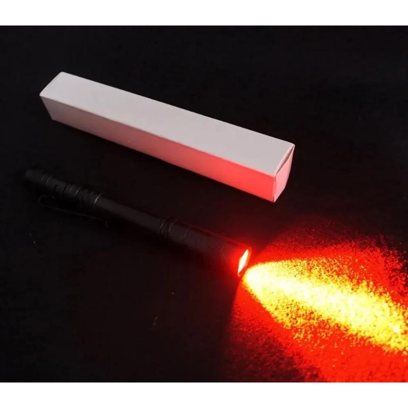 Red Light Penlight One Mode Red Light Flashlight for Camping Hiking Animal Protecting Beekeeping Detecting Aviation Night Vision
