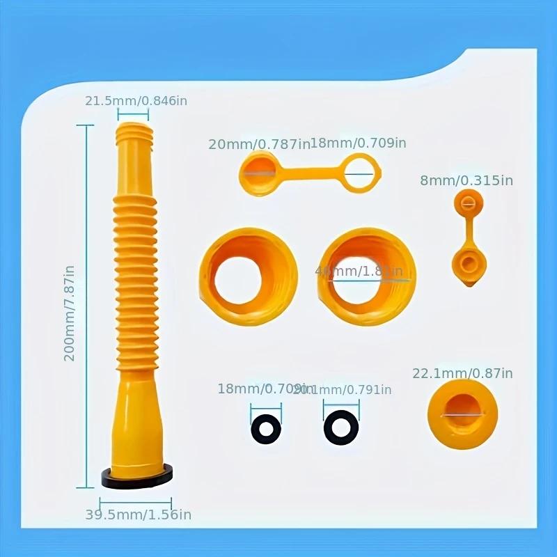 Gas Can Spout Replacement 7.8Inch Nozzle for 2 5 10Gallon Containers Improved Usability Fuel Transfer Spout Adapter Accessories