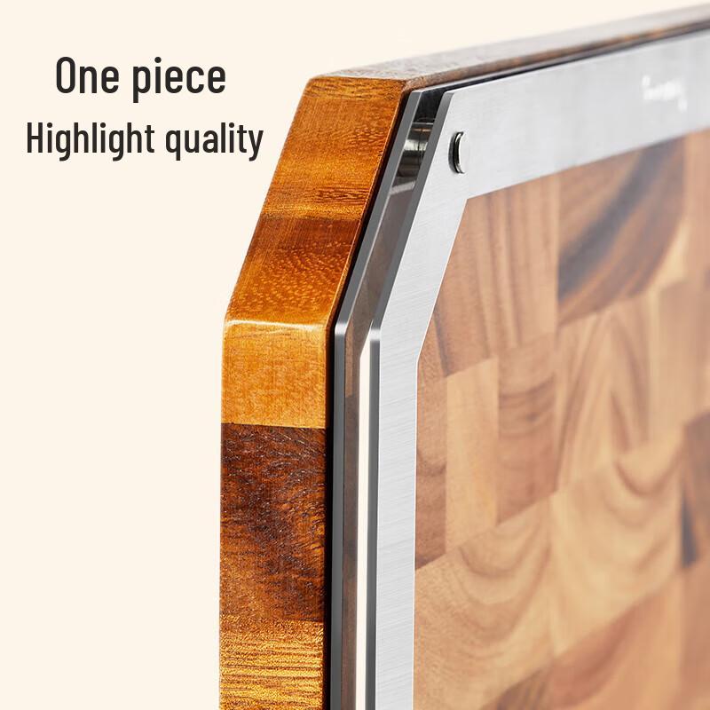 LC LIVING Acacia Wood Cutting Board & Knife Set with Magnetic Holder