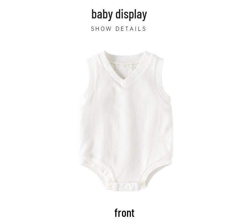 Unisex Summer Baby Bodysuit - Pure Cotton Jacquard Newborn Romper Gift