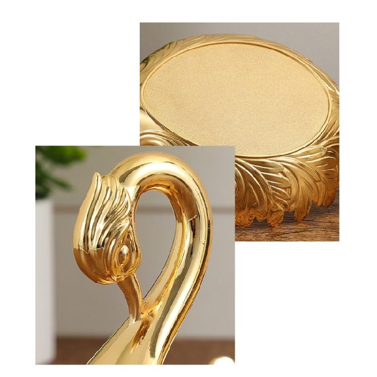 Spacious Zn Alloy Serving Plate Tray Dessert Storage Bowl With Cygnet Shape Detail For Dining And Display Use
