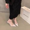 Designer High Heel Shoes Fashion Slip-on Women's High Heels Pumps Summer Solid Office and Career Sexy Pointed Toe Heeled Sandals
