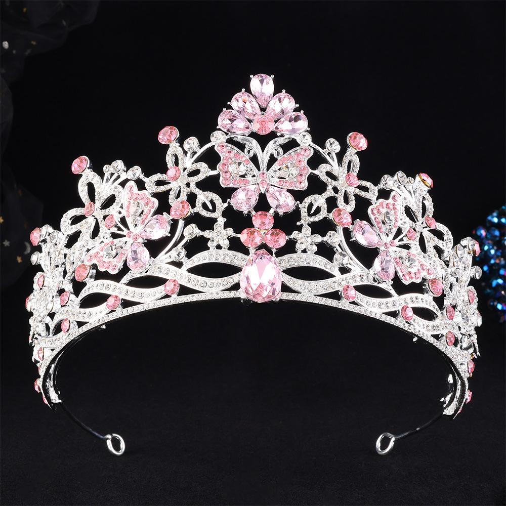 DIEZI Luxury Butterfly AB Rhinestone Crystal Tiara For Women Wedding Party Elegant Bridal Bride Crown Jewelry Hair Accessories