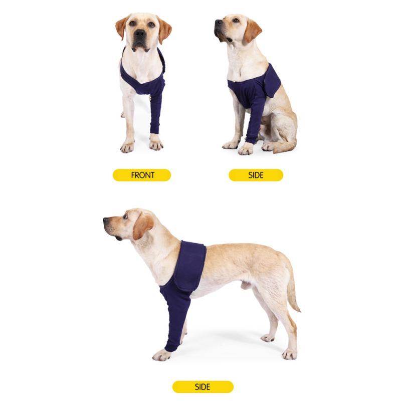 Pet Dogs Denim Anti-licking Protector Sleeve Breathable Support Brace With Magic Stickers For Front