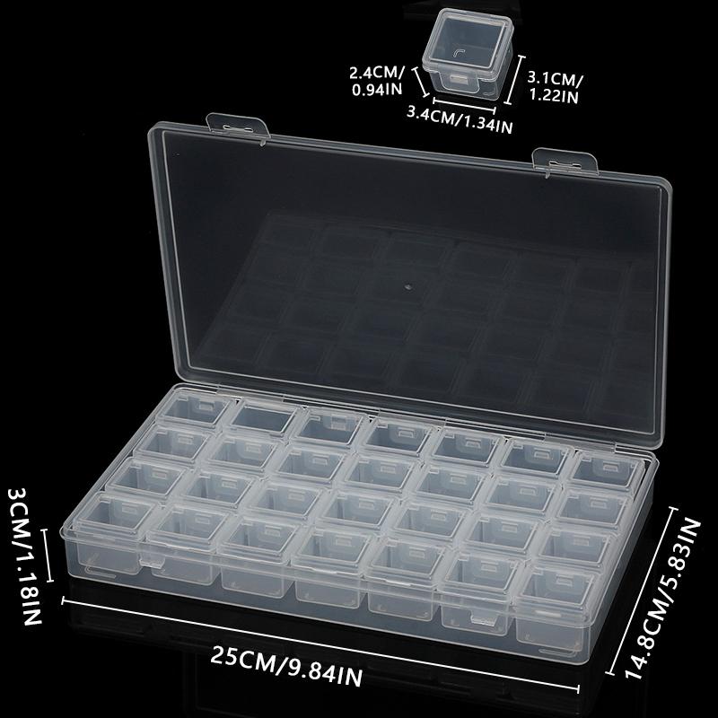 Bead Organizer Box Small Clear Plastic Bead Rhinestone Storage Containers with Hinged Lid for Storage Small Items Crafts Jewelry