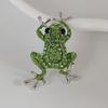 Green Crystal Inlaid Frog Brooch, Luxurious Animal Accessories, Women'S Clothing Embellished With Jewelry Gifts