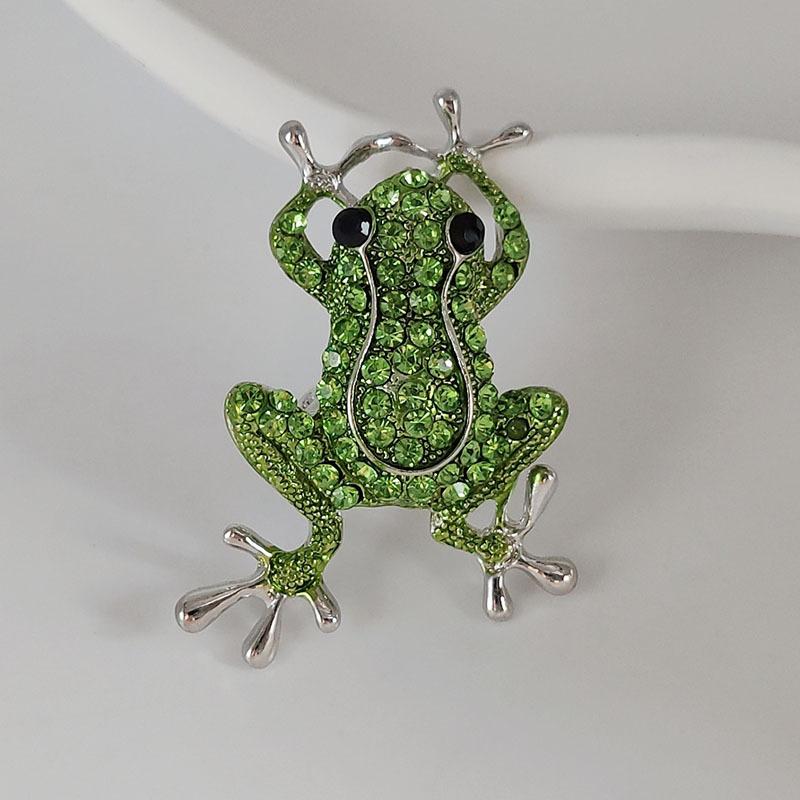 Fashionable Diamond Frog Brooch, Cartoon Animal Chest Flower, Versatile Clothing Decoration Accessories