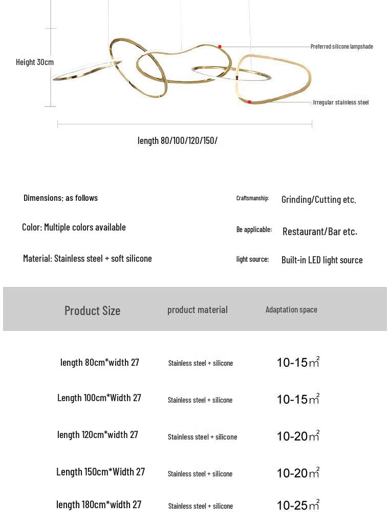 Postmodern Minimalist Designer Pendant Light for Bar, Hotel, or Villa