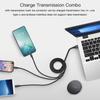 3 In 1 Fast Mobile Phone Cable Fast Charger Micro USB Cable Type C Android Charging Cable for IPhone 3 Circle for Charging