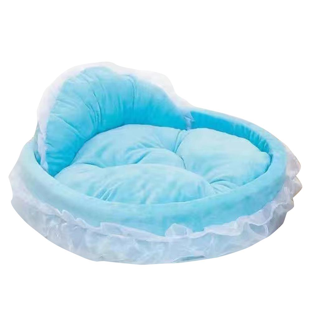 Hundebett Stilvolles Spitzen-Prinzessinnen-Nest für Welpen Kätzchen Band Schleife Prinzessin Haustierbett mit Abnehmbarem Kissen