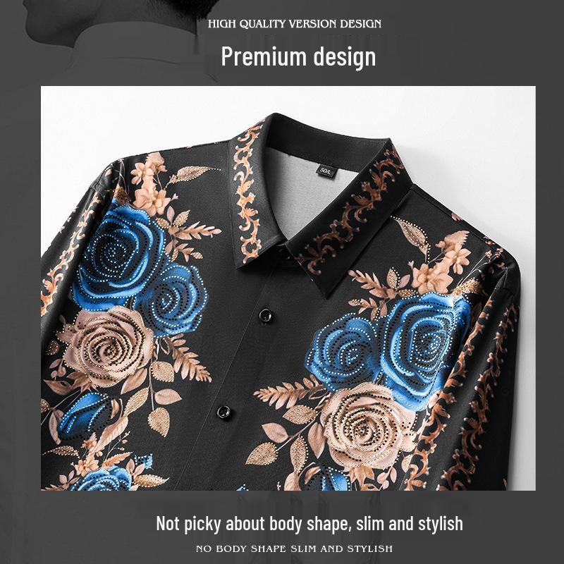 2025 European Style Men's Long Sleeve Spring Shirt - Seamless, Iron-Free