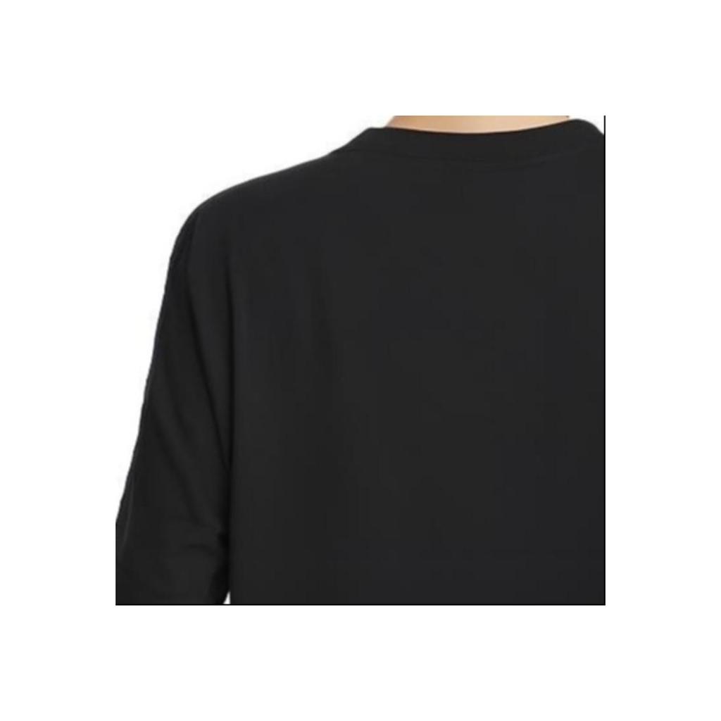 Nike Dri-FIT Swoosh Fly Logo Printed Ribbed Crew Neck Sports T-Shirt Women Tops Black FN5372-010