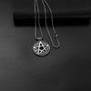Fashionable Round Hexagram Sun Dominance Necklace for Men, Versatile Trendy Pendant