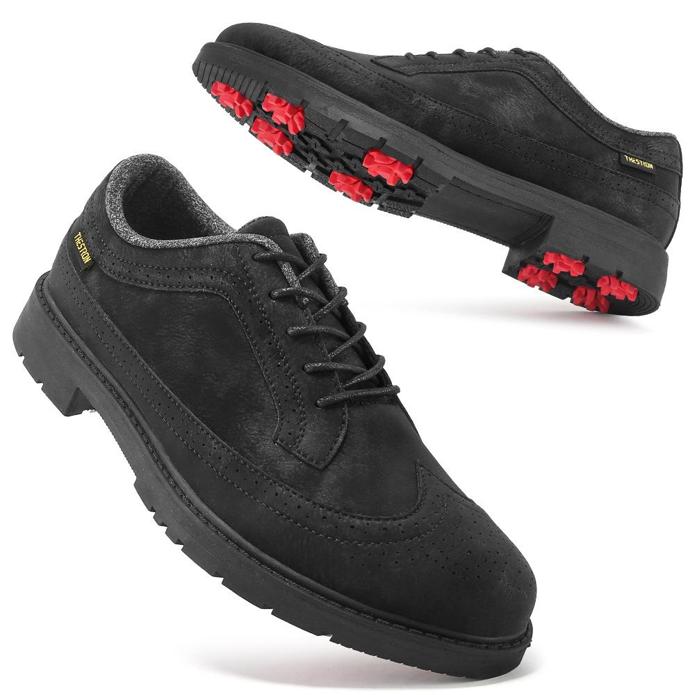 Men's Large Non-slip Spiked Golf Shoes, Size 39-49, Black/White Comfortable Training Footwear