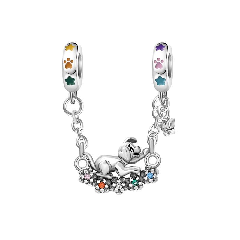 925 Silver Dog Claw Pendant Bracelet Charm Talisman for Men Women Birthday Gift Animal Jewelry Tiger Monkey Elephant Hedgehog