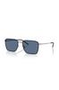 EMPORIO ARMANI Matte Dark 30038060 0EA2172D Sunglasses, Gunmetal, Blue, 60mm,