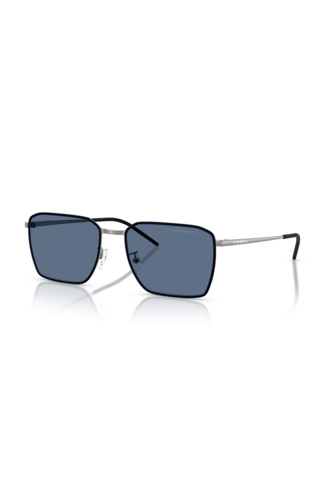EMPORIO ARMANI Matte Dark 30038060 0EA2172D Sunglasses, Gunmetal, Blue, 60mm,
