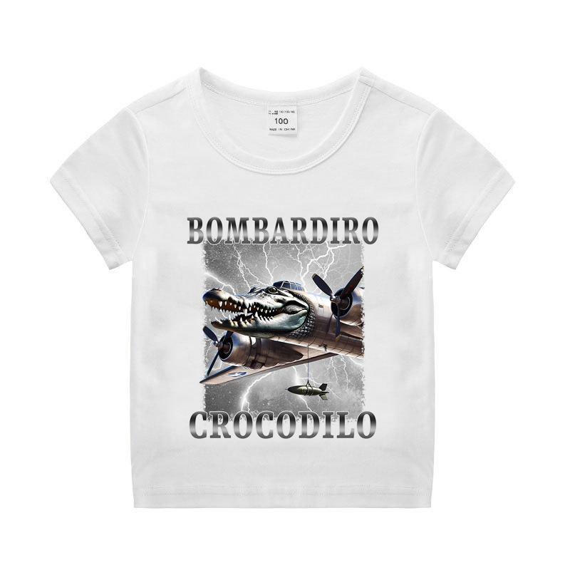 Italian Brainrot Boy Girl Cotton T-shirt Tung Tung Tung Sahur Kids Summer Clothing Funny Meme Children Short Sleeve Tops Unisex