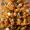Christmas Home Window Decor Gingerbread Man Tree Hanging Ornaments, Wooden Decorative Pendants, Festive Party Favor Tags Lightweight Rustic