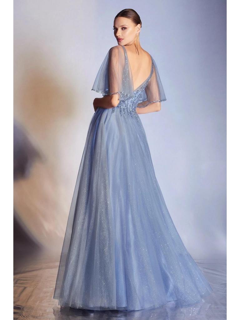 European & American V-neck Short-sleeve Slimming Evening Long Dress for Spring/Summer Women's Fashion