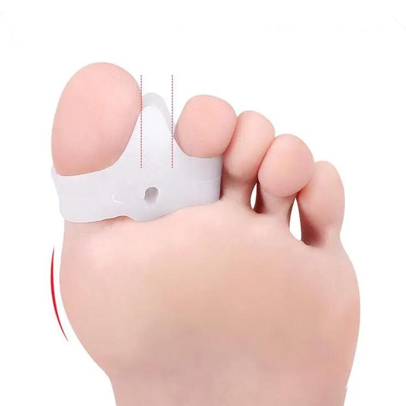 2Pcs Silicone Gel Double Ring Thumb Corrector Bunion Foot Toe  Protector Separator Finger Straightener Adjuster