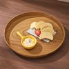 1Pcs Round Water Cup Tray Handmade Dishes Plate Durable Imitation Wooden Tray  Home Use